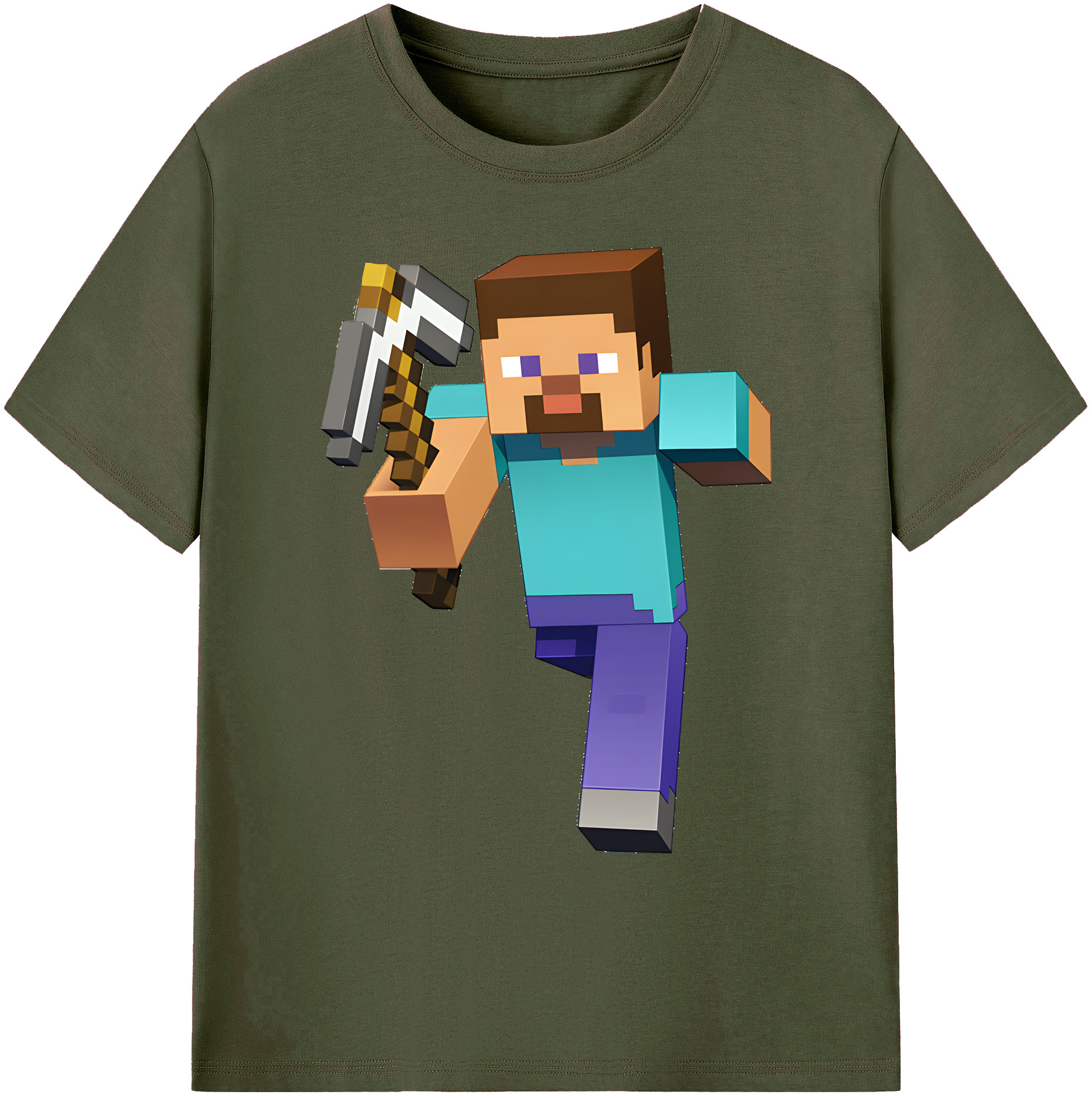 （画像用） マインクラフト ブロックの世界 Minecraft MC Block world 綿100％ メンズ半袖Tシャツ｜肌触りやわらか＆通気性